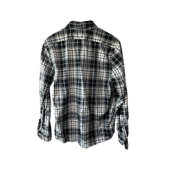 Banana Republic Blue Check Slim Fit Untucked Button Down Shirt Men's Medium - Picture 7 of 7